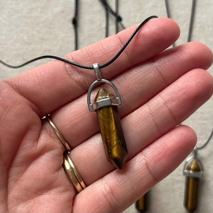 Energy Point Pendant - Tiger Eye