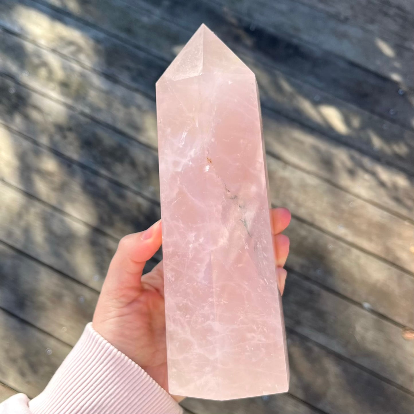 Rose Quartz XXL Point Crystal - Unconditional Love, Emotional Healing