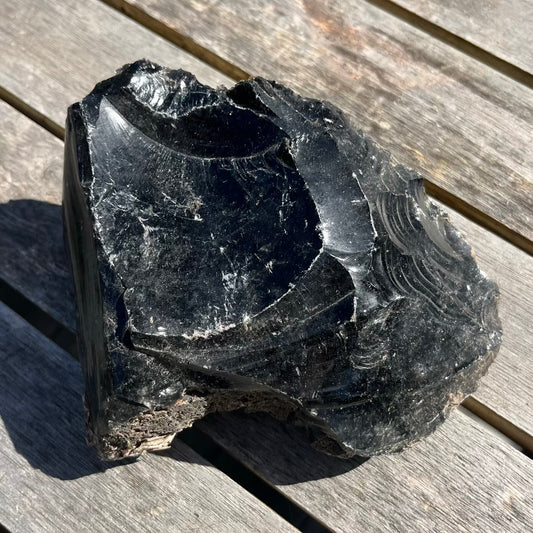 Black Obsidian XL Raw Crystal - Protection, Grounding, Power