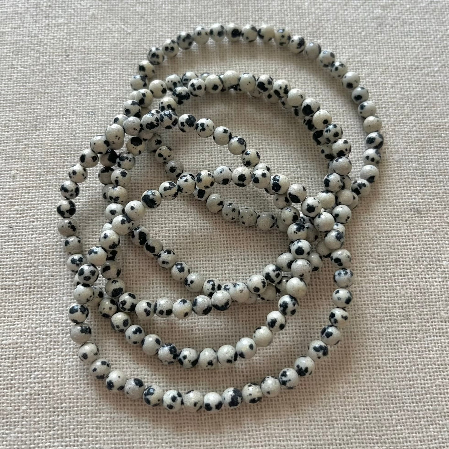 Dalmatian Jasper 4mm Beaded Bracelet - Playful