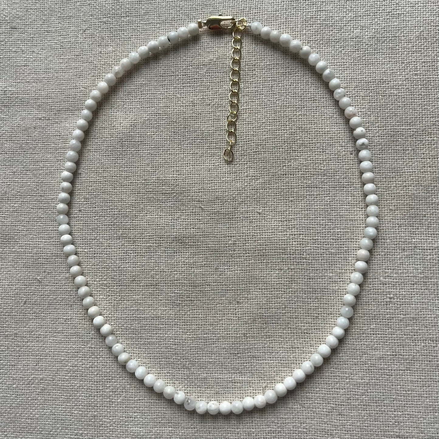 Moonstone 4mm Beaded Necklace - Intuition
