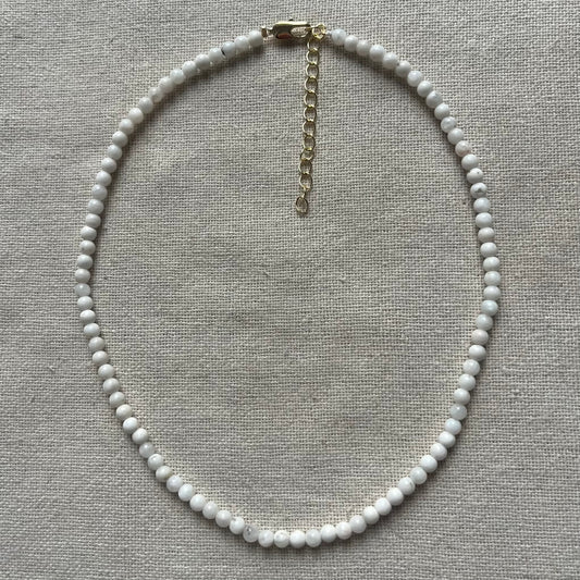 Moonstone 4mm Beaded Necklace - Intuition