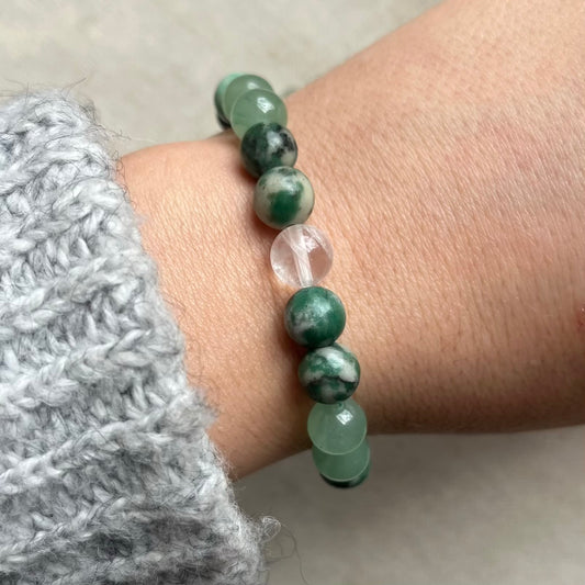 Lucky Fortune Bracelet - Jade, Green Aventurine & Clear Quartz
