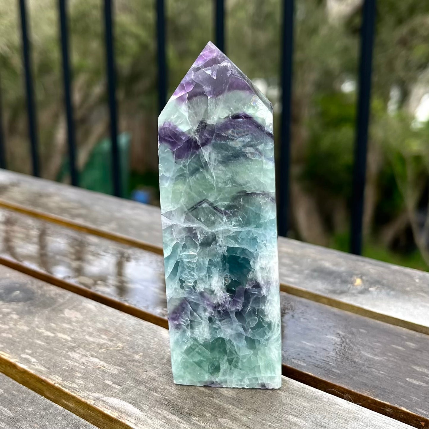 Candy Fluorite Medium Tower Crystal - Vibrant, Clarifying, Uplifting