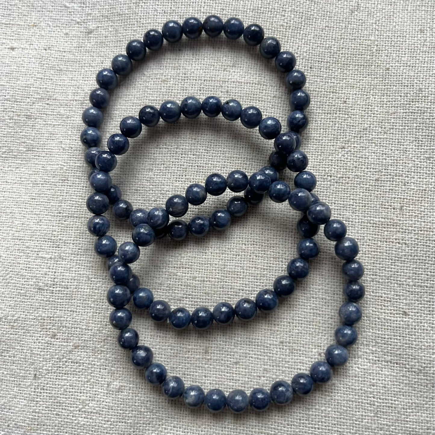 Blue Sapphire 6mm Beaded Bracelet - Spiritual Insight