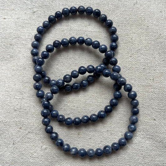 Blue Sapphire 6mm Beaded Bracelet - Spiritual Insight