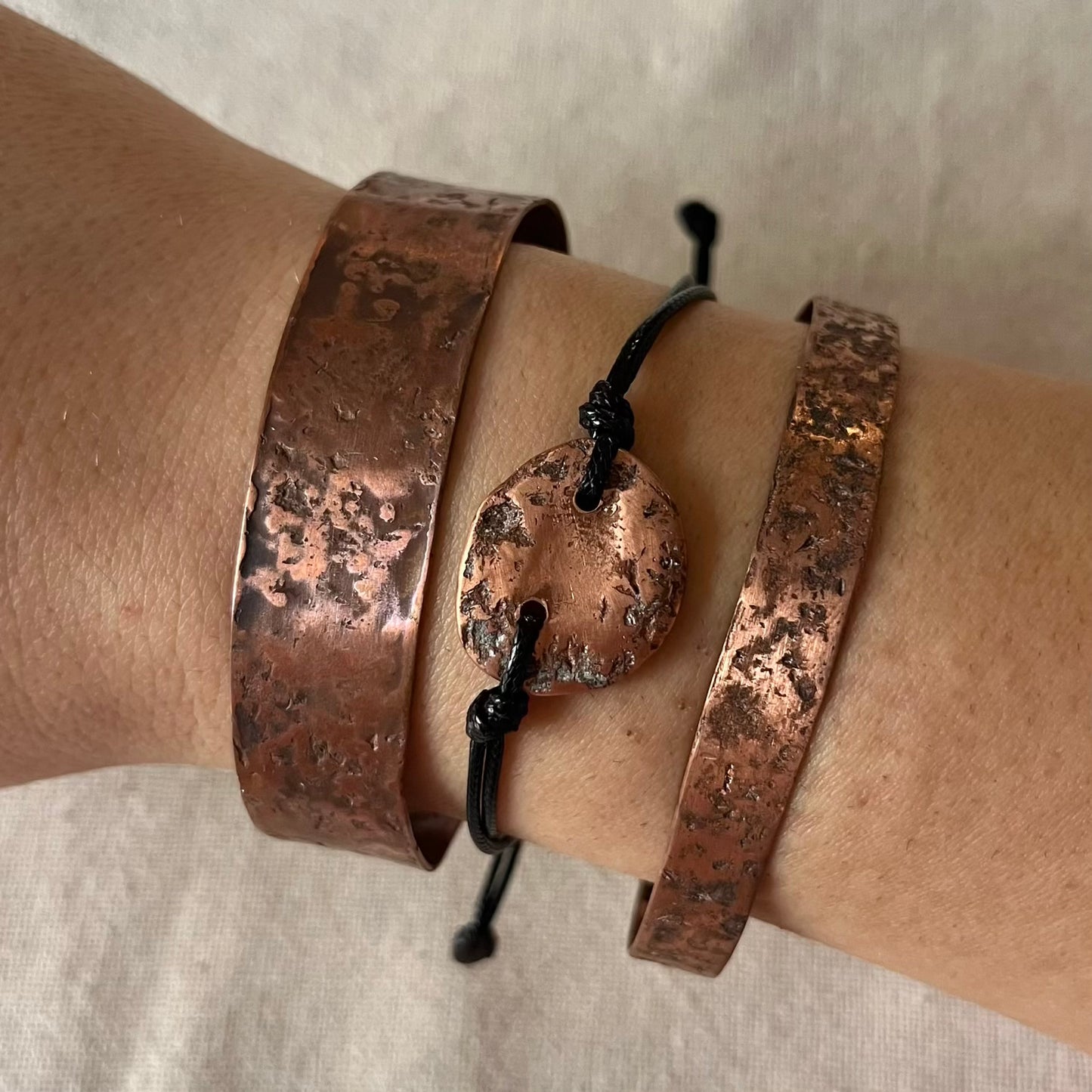 Copper Oval Cord Bracelet - Energy, Vitality, Balance