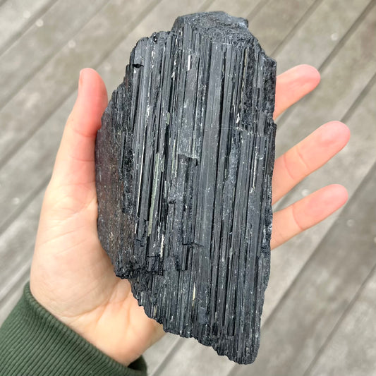 Black Tourmaline Large Raw Crystal - Protective, Grounding, Purifying