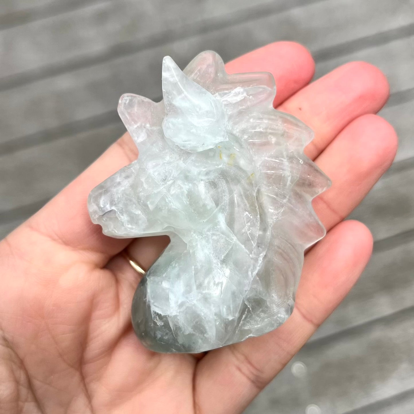 Green Fluorite Unicorn Crystal - Calm, Cleansing, Harmony