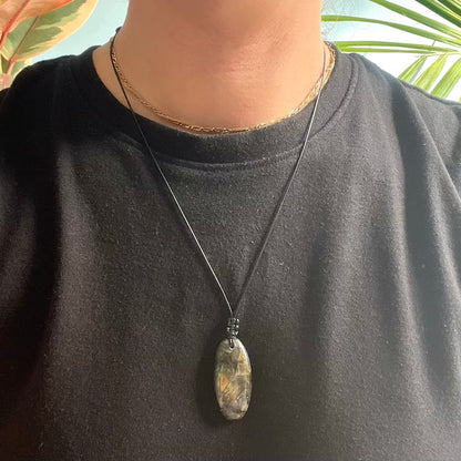 Labradorite Oval Medium Pendant - ONE OF A KIND