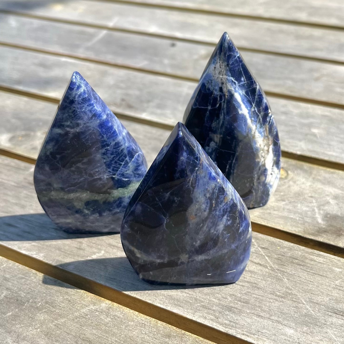 Sodalite Medium Flame Crystal - Insight, Calm, Grounding