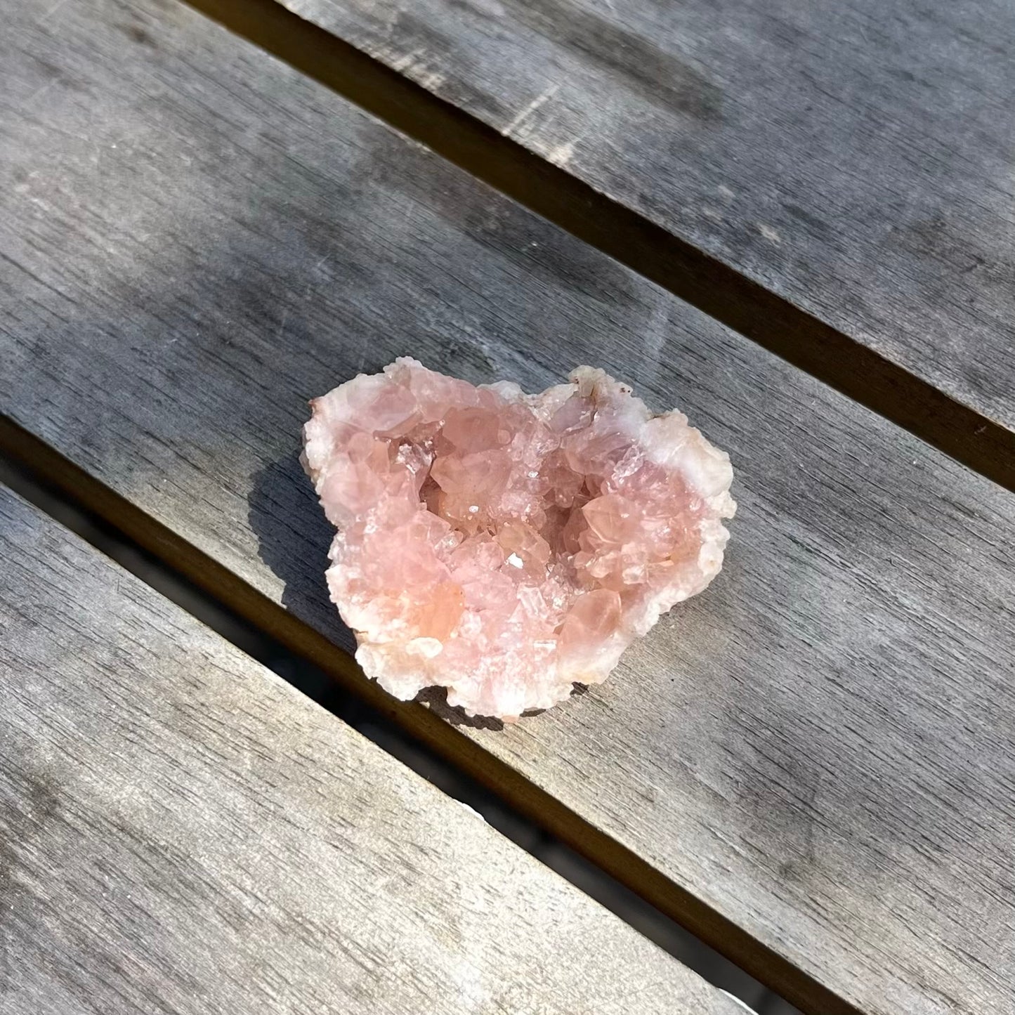 Pink Amethyst Small Geode Crystal - Calming, Protective, Heart-Centred