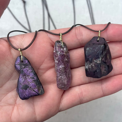 Purperite Raw Pendant - ONE OF A KIND