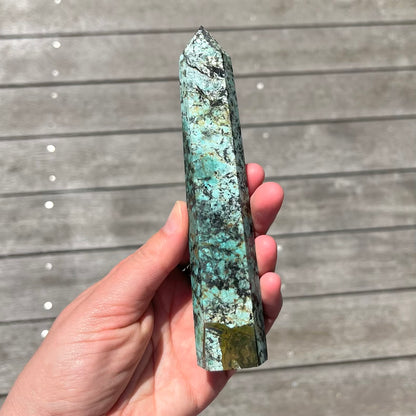 African Turquoise Medium Tower Crystal - Protective, Mystical, Transformative