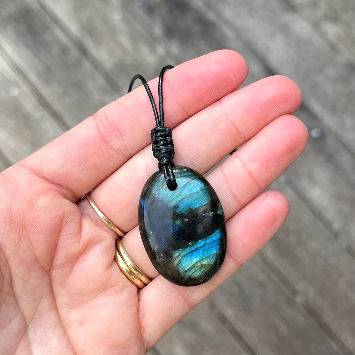 Labradorite Oval Small Pendant - ONE OF A KIND