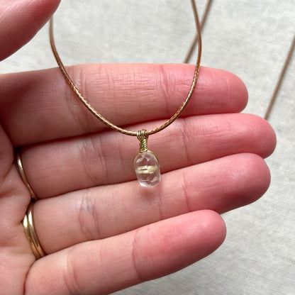Mini Geo Pendant - Citrine