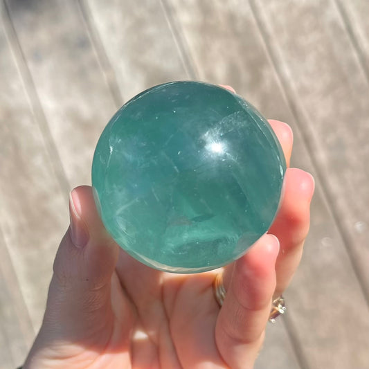Green Fluorite Small Sphere Crystal - Calm, Cleansing, Harmony