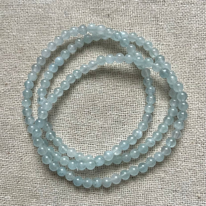 Aquamarine 4mm Beaded Bracelet - Calm