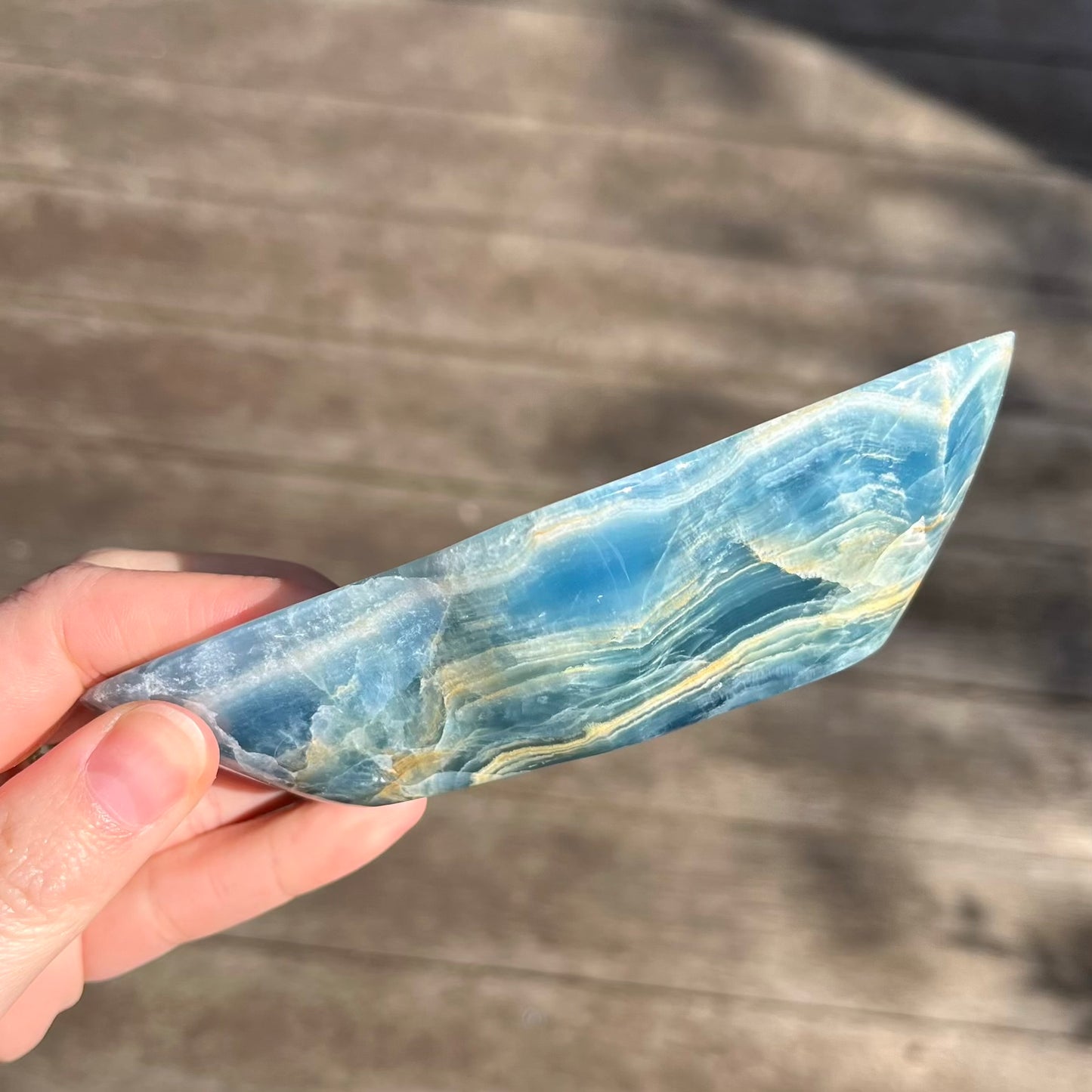 Blue Onyx Large Crystal Bowl - Calm, Peace, Grounding