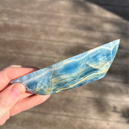 Blue Onyx Large Crystal Bowl - Calm, Peace, Grounding