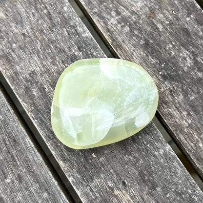 Prehnite Palm Stone Crystal - Protection, Emotional Healing