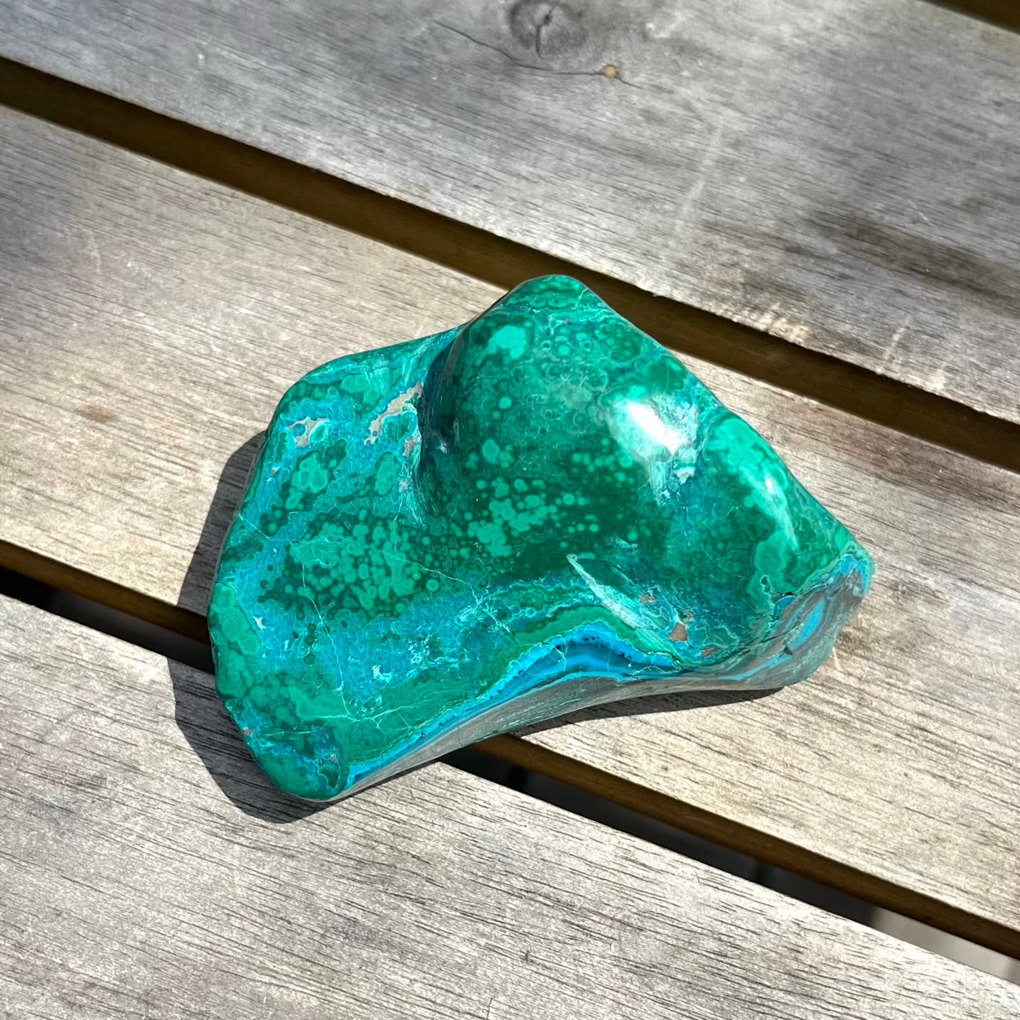 Malachite Chrysocolla Small Polished Crystal - Empowerment, Healing, Balance