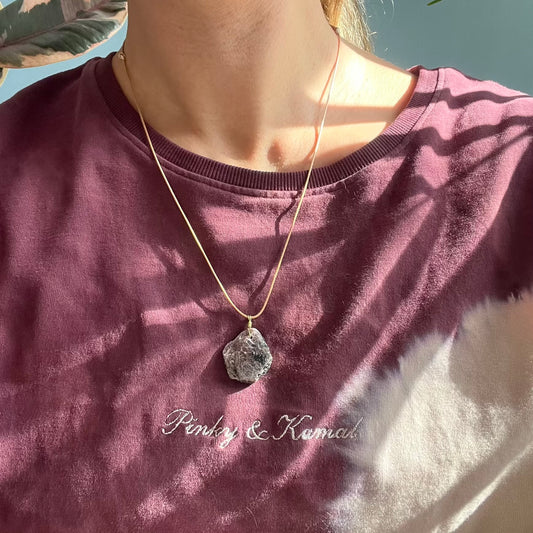 Ruby Hexagon Raw Pendant - Passion