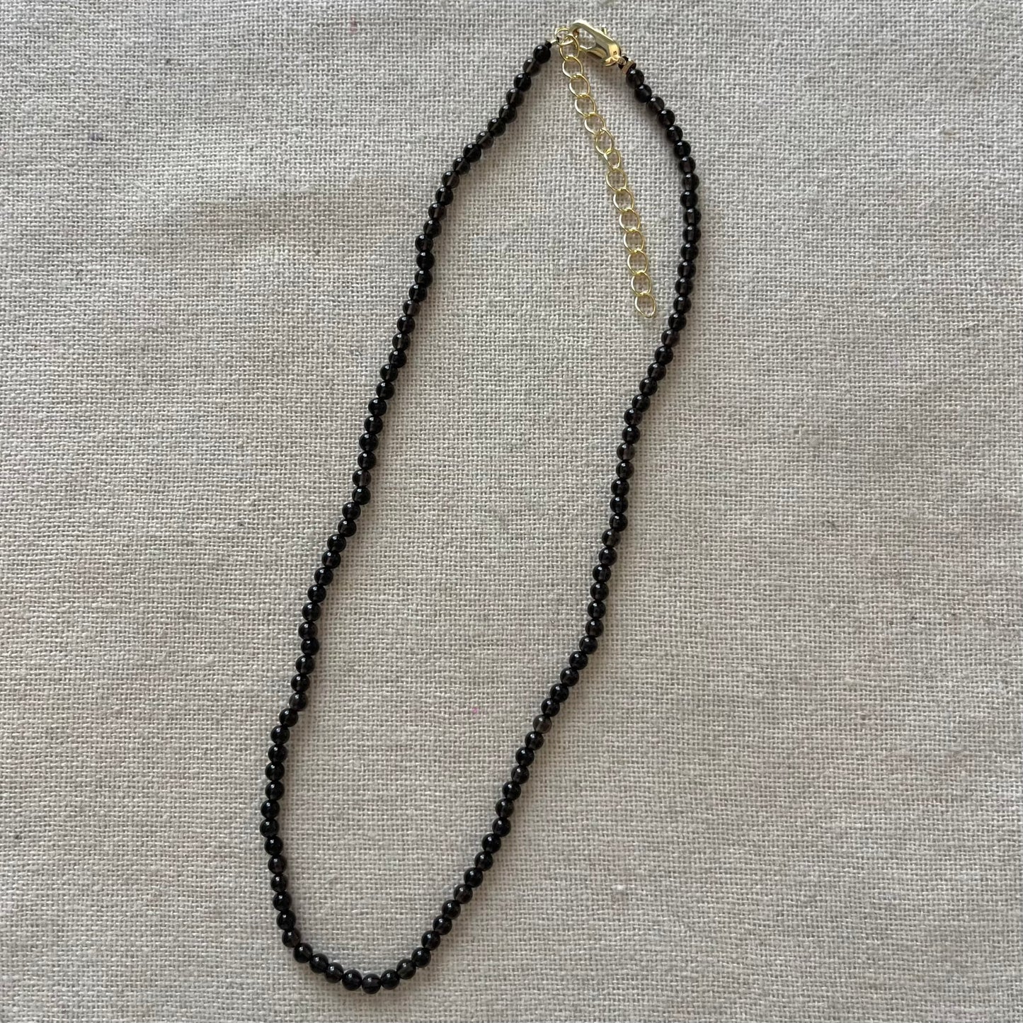 Smoky Quartz 3mm Beaded Necklace - Grounding