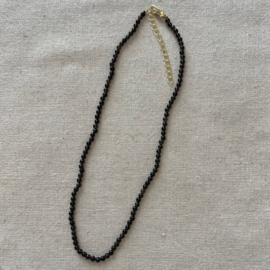 Smoky Quartz 3mm Beaded Necklace - Grounding