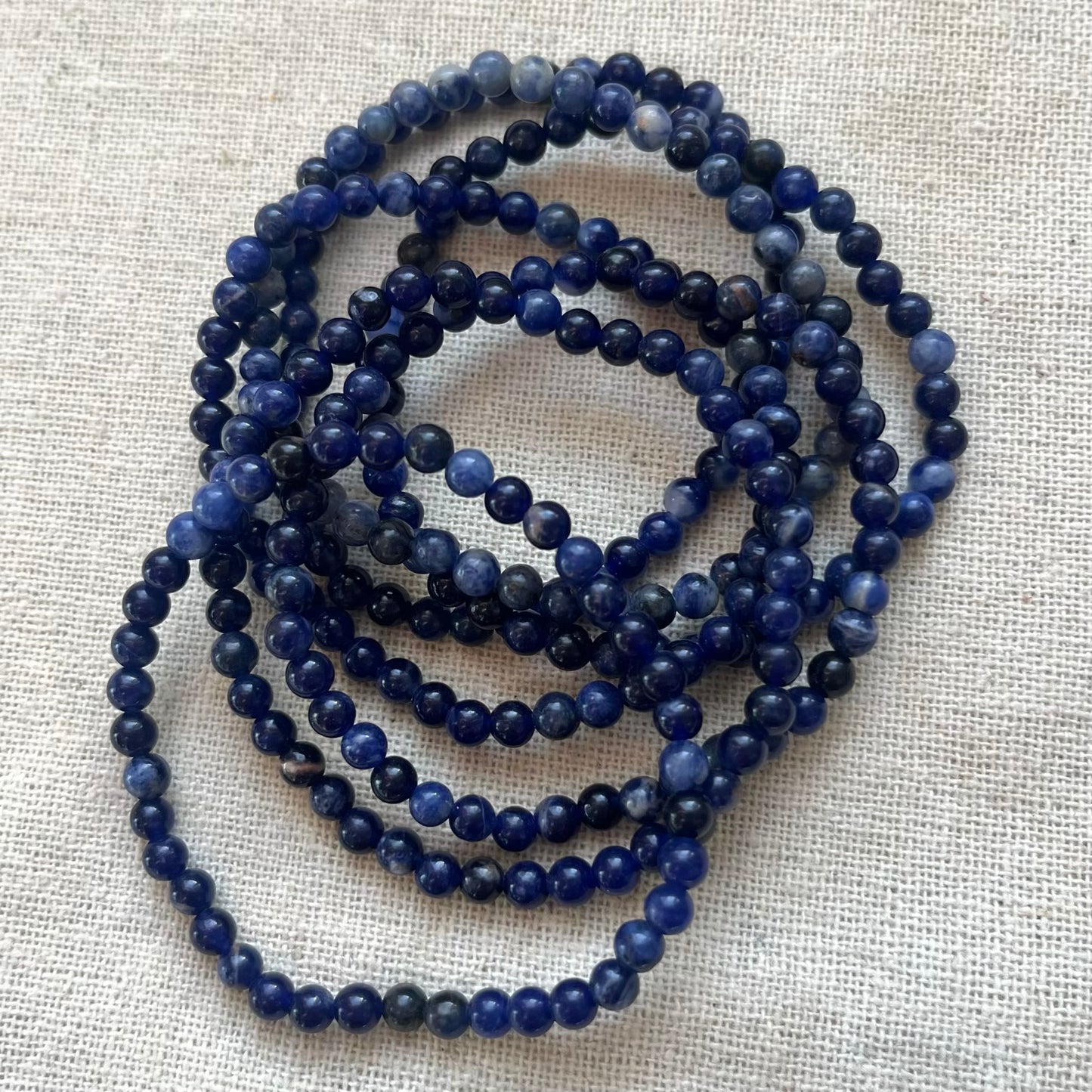 Sodalite 4mm Beaded Bracelet - Emotional Balance