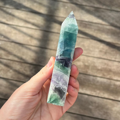 Candy Fluorite Large Tower Crystal - Vibrant, Clarifying, Uplifting