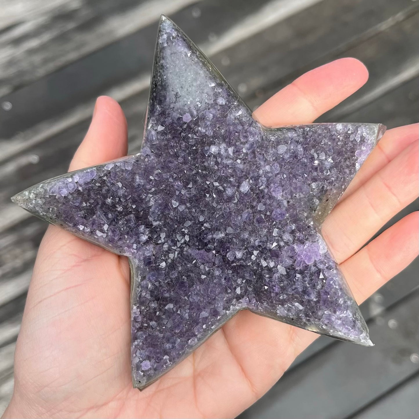 Amethyst Large Star Crystal - Calming, Protective, Balancing