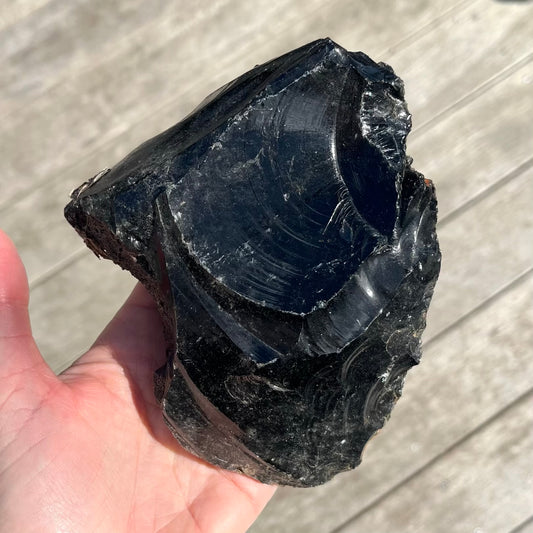 Black Obsidian XL Raw Crystal - Protection, Grounding, Power