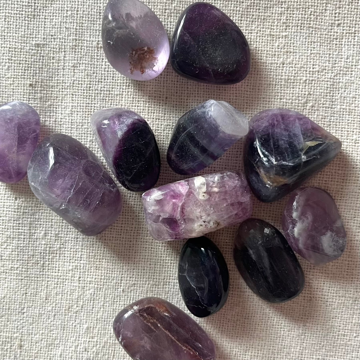 Purple Fluorite Tumble Stone - Intuition, Clarity