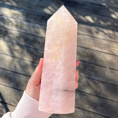 Rose Quartz XXL Point Crystal - Unconditional Love, Emotional Healing
