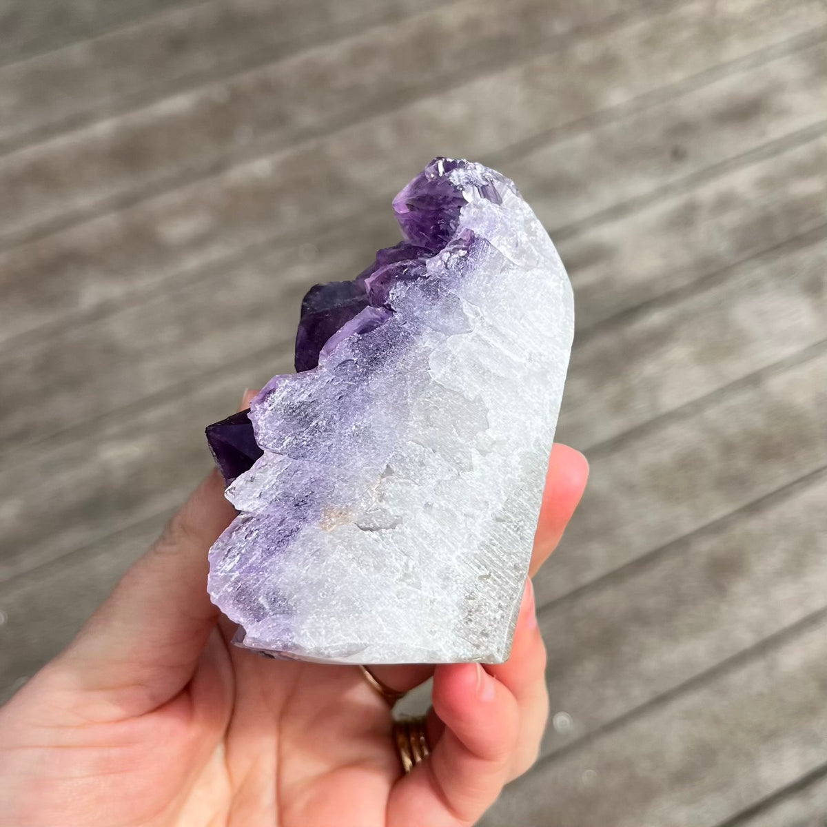 Amethyst Medium Base-Cut Crystal -  Calm, Protection & Balance