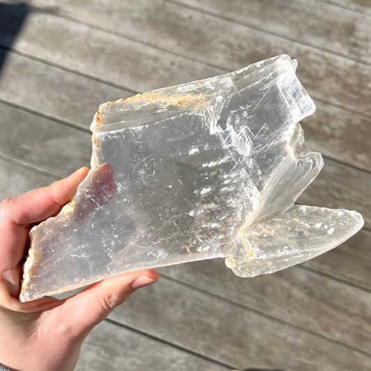 Selenite Large Raw Slab Crystal - High Vibe, Protection, Spiritual Connection
