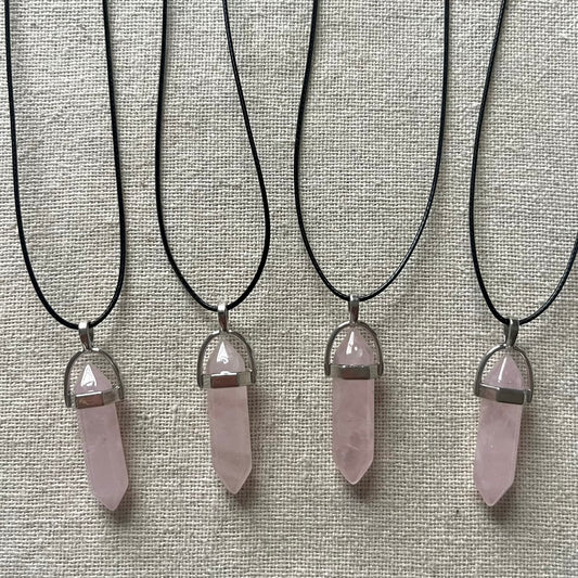 Energy Point Pendant - Rose Quartz