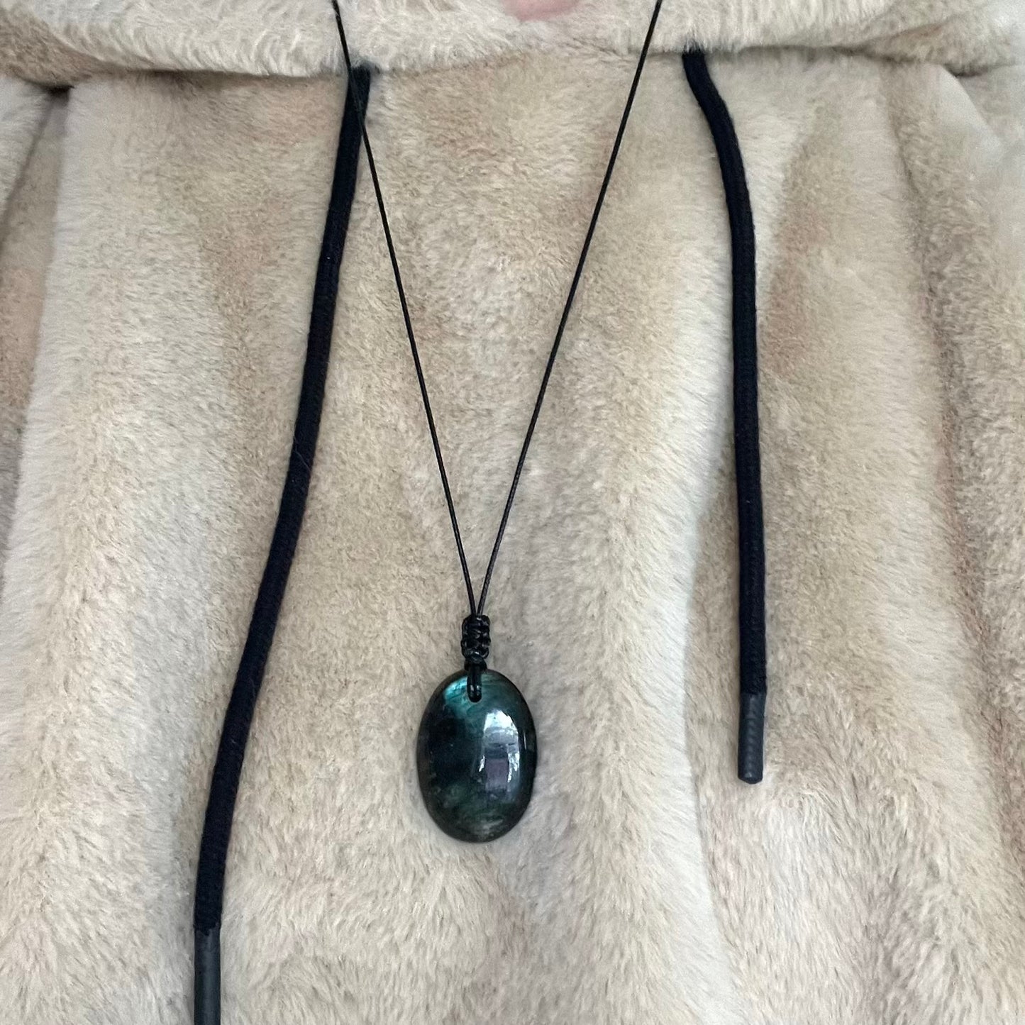 Labradorite Oval Small Pendant - ONE OF A KIND