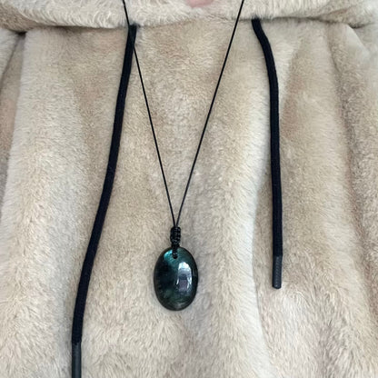 Labradorite Oval Small Pendant - ONE OF A KIND
