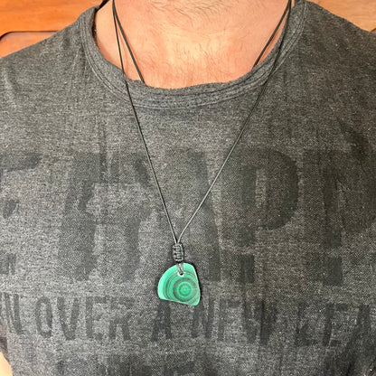 Malachite Swirl Pendant - ONE OF A KIND