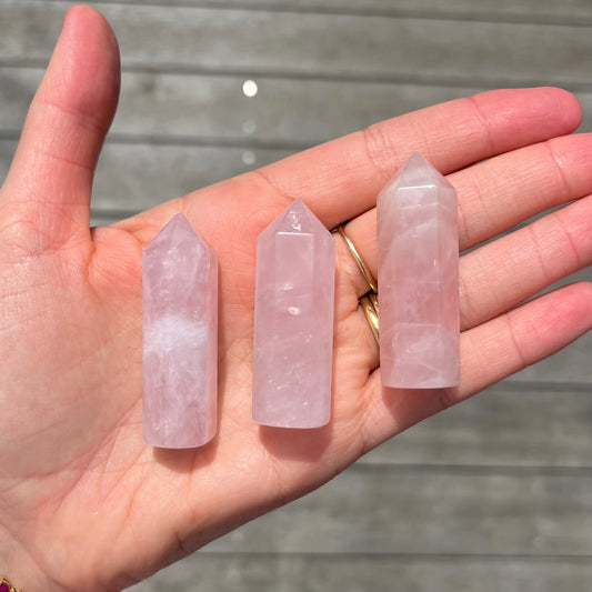 Rose Quartz Mini Tower Crystal - Love, Compassion, Peace