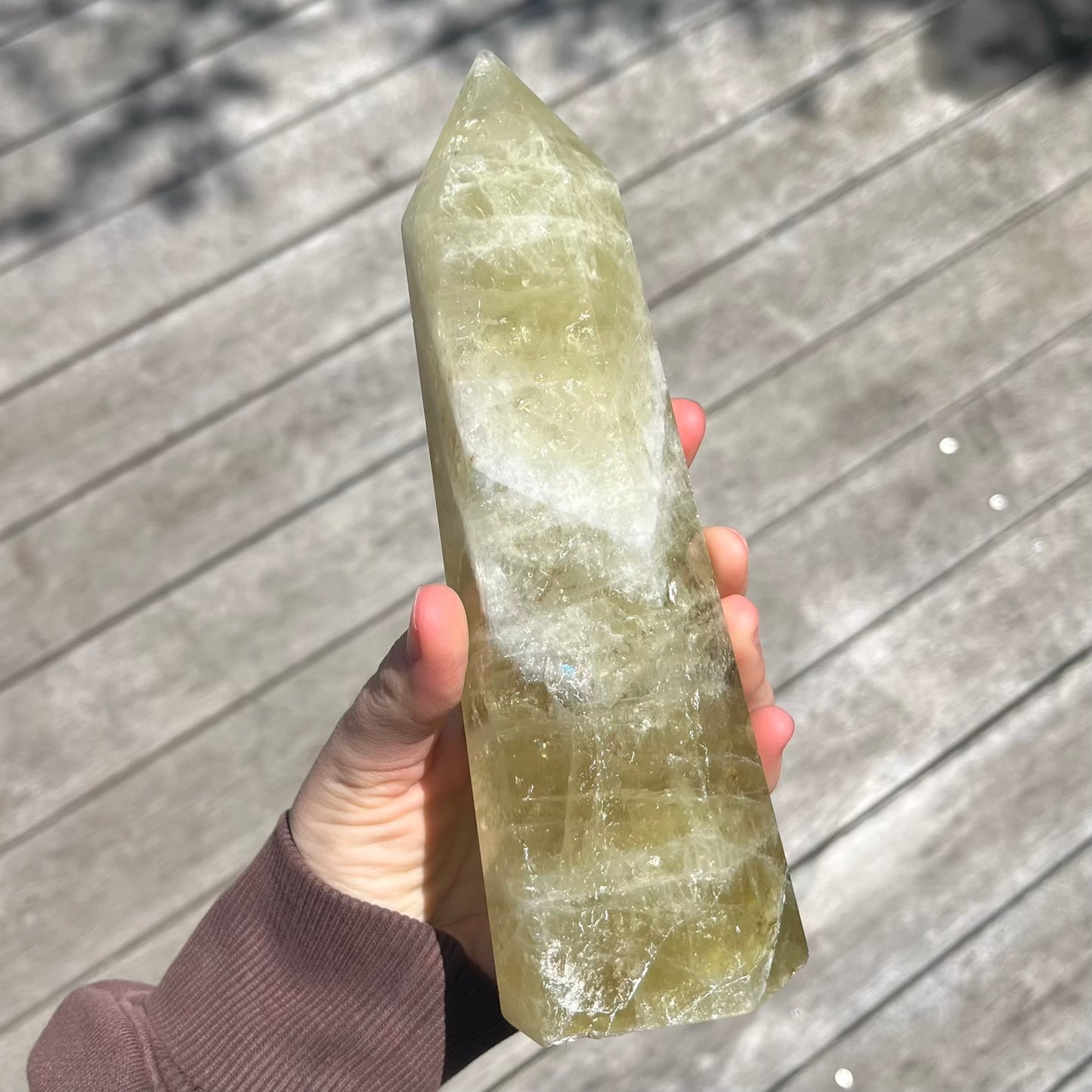 Lemon Quartz XL Tower Crystal - Bright, Energising, Clarifying