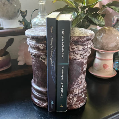 Red Onyx Column Bookends - Determination