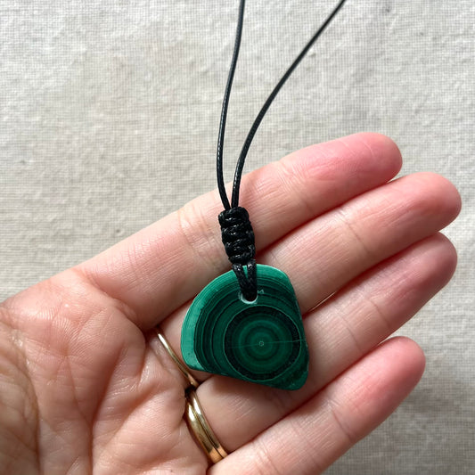 Malachite Swirl Pendant - ONE OF A KIND