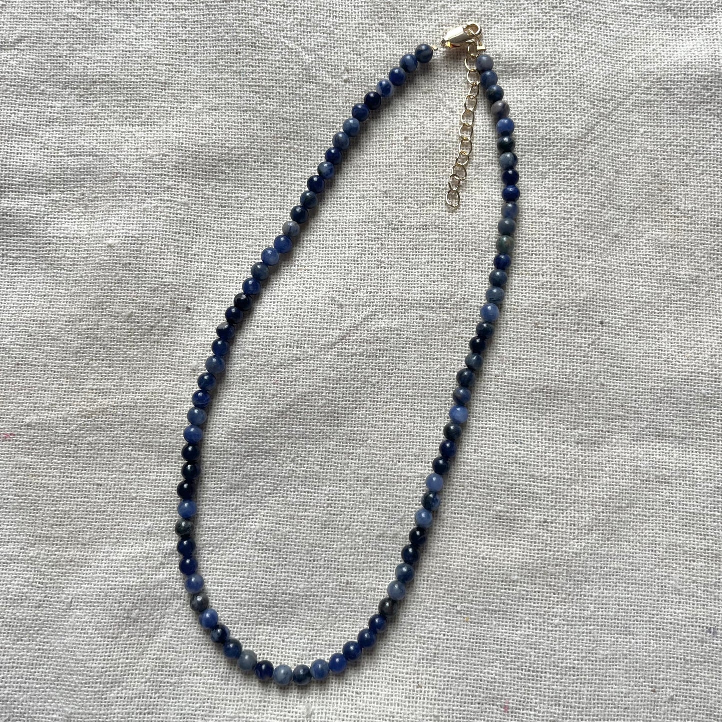 Sodalite 4mm Beaded Necklace - Emotional Balance