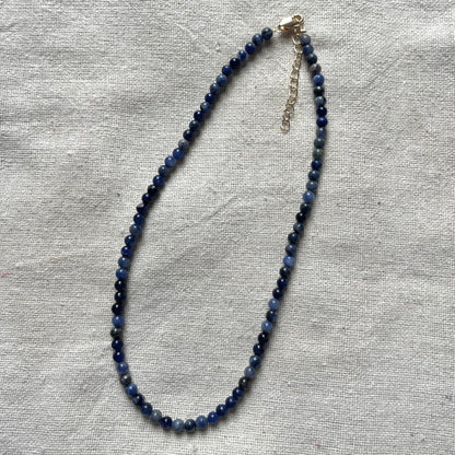 Sodalite 4mm Beaded Necklace - Emotional Balance