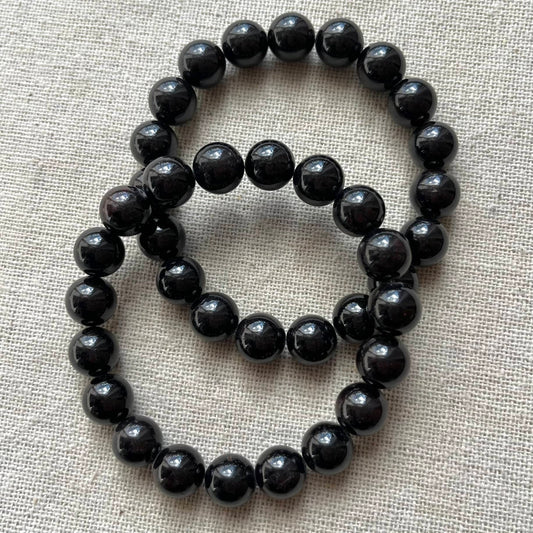 Garnet 10mm Beaded Bracelet - Passion