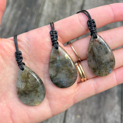 Labradorite Teardrop Pendant - Magic