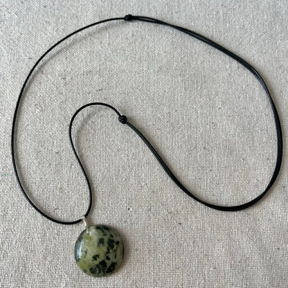 Serpentine Cabochon Pendant - ONE OF A KIND